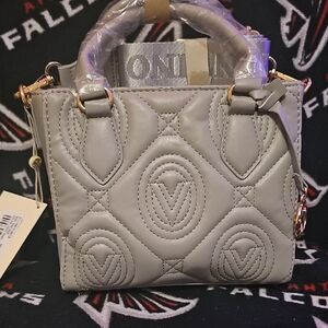 *Brand New* Valentino Orlandi Gray Mini Bag with Architectural Quilted Design